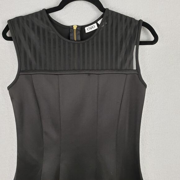 Cato Size 4‎ Sleeveless Fit & Flare Mini Dress Black Illusion Top Cocktail Event - Picture 2 of 11